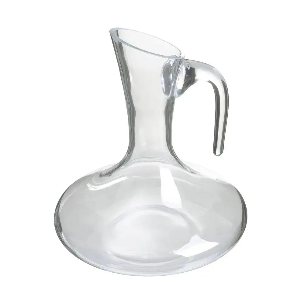 SKAY glass wine decanter with elegant design, showcasing its curved shape and clear glass finish.