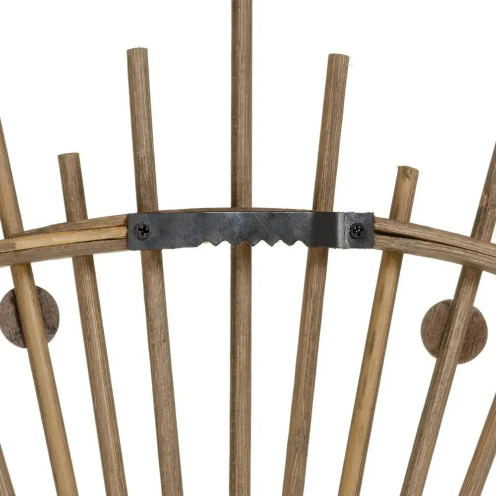 Natural bamboo mirror by SKAY, showcasing a round design with a smooth, light-colored frame and reflective surface.