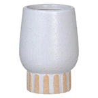 Ceramic white vase by SKAY, showcasing a smooth finish and elegant design, ideal for floral arrangements.