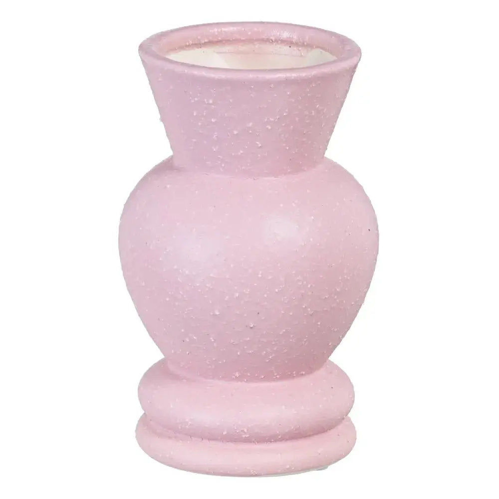 Ceramic pink vase by SKAY with a smooth finish and elegant shape, perfect for floral arrangements or home decor.