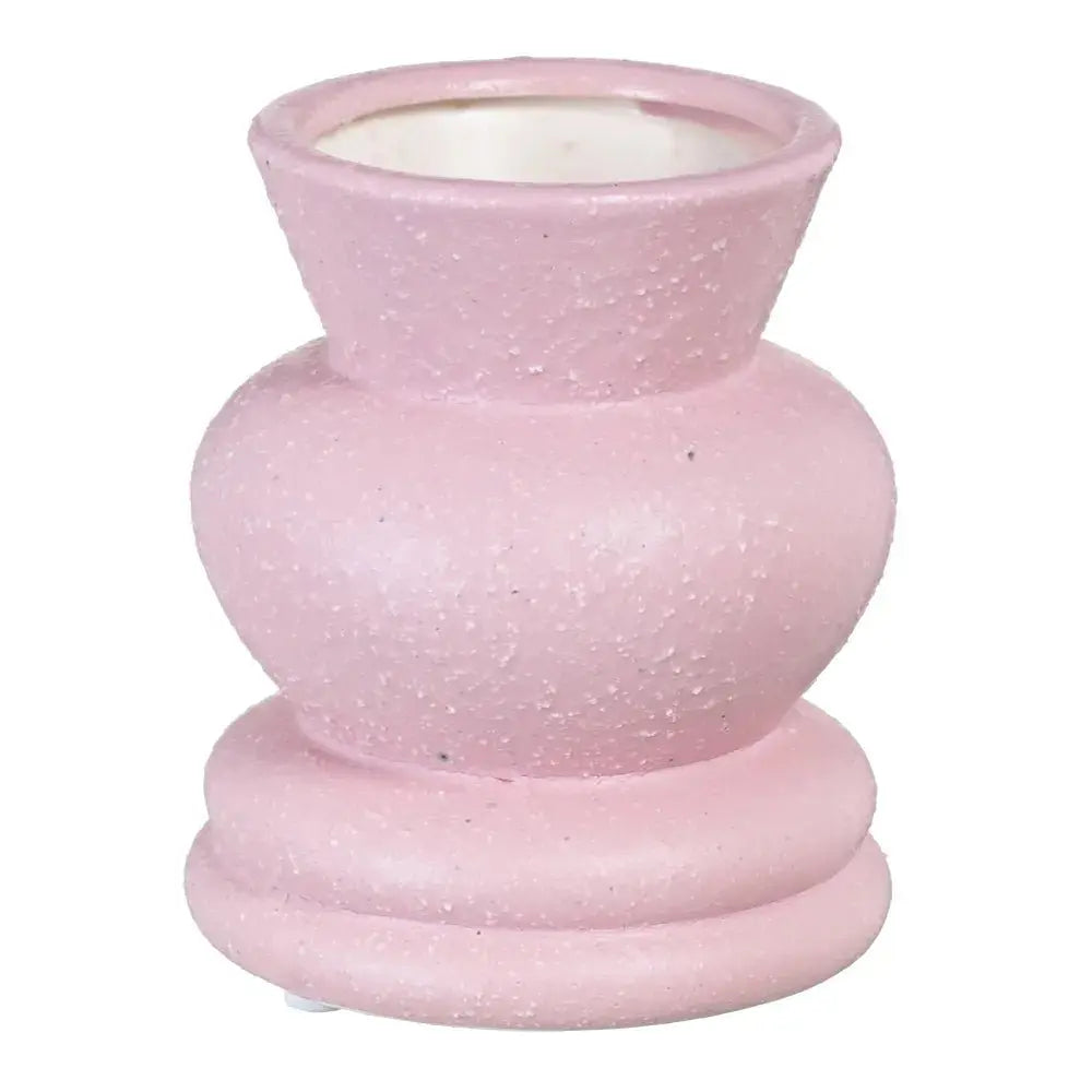 Ceramic pink vase by SKAY, featuring a smooth finish and elegant design, perfect for floral arrangements.