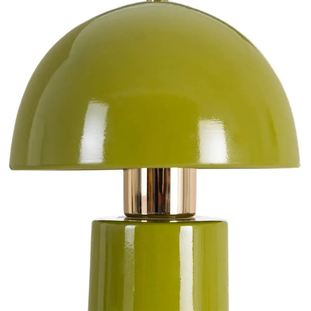 Green ceramic table lamp by SKAY with a modern design and warm light, perfect for any living space.