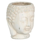 Terracotta Buda planter by SKAY featuring intricate oriental design and serene facial features. Perfect for indoor plants.