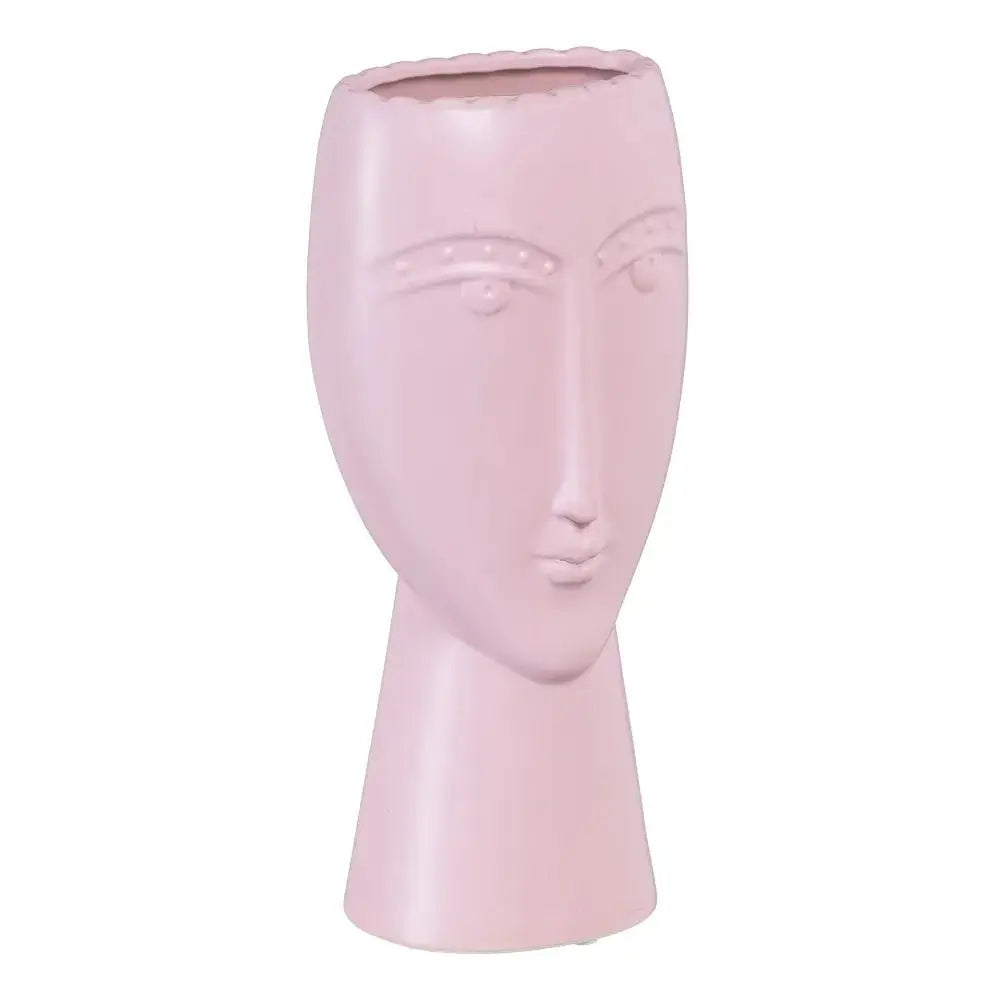 Ceramic malva face planter by SKAY, featuring a whimsical design with a smiling expression and vibrant color.