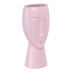 Ceramic malva face planter by SKAY, featuring a whimsical design with a smiling expression and vibrant color.