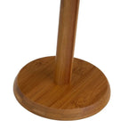 Bamboo paper towel holder from Skay, featuring a sleek design and natural finish for a stylish kitchen accessory.