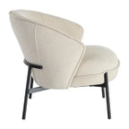 Beige woven fabric and metal armchair by SKAY, showcasing a modern design and comfortable seating.