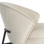 Beige SKAY fabric and metal armchair with a modern design and comfortable seating.